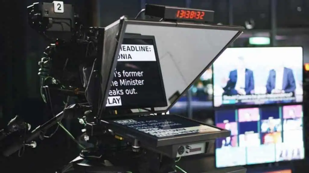 Vicinity Studio showcasing Teleprompter during production