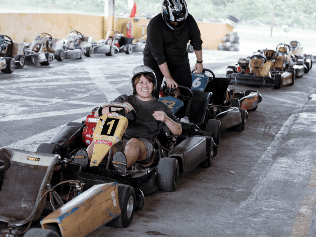  Vicinity Studio Employees getting ready for the Cohesion's Go Kart session