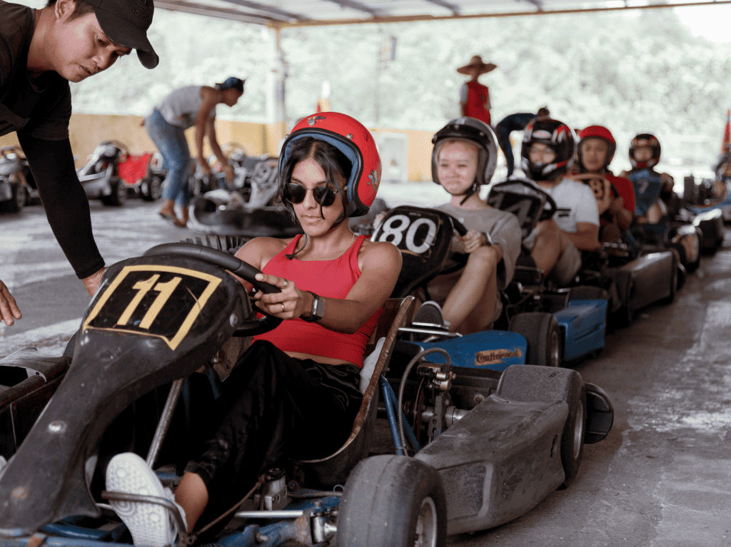  Vicinity Studio Employees getting ready for the Cohesion's Go Kart session